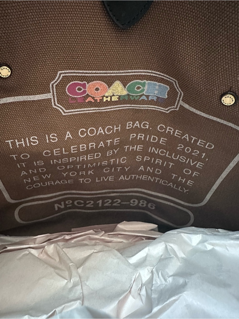 Coach Brown Leopard Tote with Multicolor Dinosaur - Picture 4 of 4